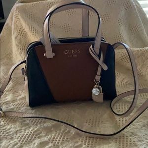 Guess tan and cream purse